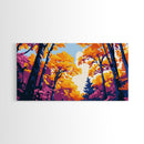 Autumn Forest, Framed Canvas Print, Vibrant Fall Wall Art, Seasonal Nature Painting, Cozy Home Decor, Lodge Artwork, Dining Room Art