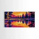 Reflection Pines, Water Serenity, Canvas Print, Peaceful Nature Wall Art, Rustic Cabin Decor, Adventure Home Artwork, Living Room Art
