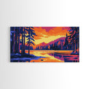 Forest Sunset, Nature Wall Art, Framed Canvas Print, Vibrant Mountain Landscape, Fall Wall Decor, Lodge Decor, Cabin Artwork