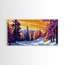 Snowy Pines, Winter Landscape Art, Canvas Print, Cozy Cabin Decor, Christmas Wall Art, Holiday Home Decor, Mountain Retreat