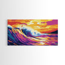 Ocean Wave, Surfing Art, Framed Canvas Print, Beach House Decor, Tropical Wall Art, Coastal Living, Nautical Aesthetic