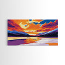 Frozen Lake, Sunset Reflection, Winter Wonderland, Vibrant Mountain Scene, Scenic Wall Art, Canvas Print, Home Decor, Christmas Gift