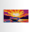 Sunrise Bowl, Abstract Landscape, Mystical Sky, Vibrant Sunset, Surreal Artwork, Canvas Print, Boho Wall Art, Kitchen Decor, Gift