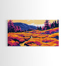 Sunset Meadow, Vibrant Landscape, Nature Painting, Autumn Wall Art, Framed Canvas Print, Living Room Wall Decor, Boho Home Aesthetic