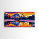 Lake Reflection, Snowy Mountains, Nature Scene, Tranquil Wall Art, Framed Canvas Print, Mountain Home Decor, Adventurous Spirit Gift