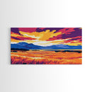Golden Fields, Sunset Landscape, Vibrant Wall Art, Canvas Print, Modern Farmhouse Decor, Rustic Country Art, Dining Room Wall Art