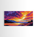Sunset Reflections, Vibrant Sky, Landscape Art, Canvas Print, Modern Nature Decor, Office Wall Art, Bold Sunset Painting, Boho Art
