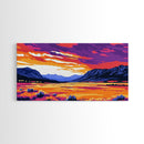 Vibrant Sunset, Mountain Landscape, Colorful Nature, Framed Canvas Print, Living Room Wall Art, Boho Art, Rustic Decor, Nature Painting