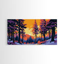 Forest Path, Golden Hour, Pine Trees, Canvas Print, Mountain Retreat Wall Art, Nature Lover Gift, Autumn Vibes, Outdoor Serenity