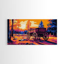 Pioneer Wagon, Rustic Decor, Western Landscape, Canvas Print, Autumn Country Art, Farmhouse Wall Art, Living Room Artwork, Fall Vibes