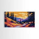 Scenic Trail, Mountain Landscape, Vibrant Nature, Sunset Colors, Boho Rustic, Tranquil Art, Hallway or Office, Canvas Print