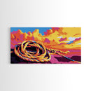 Coiled Rope, Sunset Sky, Nautical Wall Art, Canvas Print, Beach Decor, Vibrant Coastal Art, Boat Lover Gift, Seaside Theme