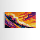 Ocean Wave, Sunset Colors, Surfer Art, Canvas Print, Beach House Wall Art, Coastal Vibes, Nature Lover Gift, Summer Decor