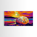 Pumpkin, Sunset, Autumn, Framed Canvas Print, Fall Wall Art, Thanksgiving Home Decor, Seasonal Painting, Warm Colors, Farmhouse Art