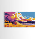 Sand Dunes, Ocean, Clouds, Framed Canvas Print, Beach Landscape, Coastal Wall Art, Tranquil Scene, Vibrant Colors, Relaxing Home Decor