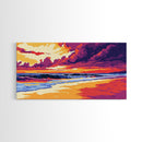 Sunset Beach, Ocean Waves, Seaside Decor, Coastal Art, Canvas Print, Living Room Wall Art, Vibrant Landscape, Modern Home Decor