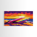 Ocean Waves, Sunset Art, Coastal Landscape, Framed Canvas Print, Beach Wall Art, Tropical Decor, Summer Aesthetic, Living Room Art