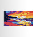 Mountain Lake, Sunset View, Scenic Nature, Framed Canvas Print, Wilderness Art, Rustic Home Decor, Fall Landscape, Cabin Wall Art