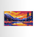 Autumn River, Vibrant Landscape, Colorful Nature, Canvas Print, Rustic Wall Art, Cozy Living Room Decor, Wilderness Scene, Lodge Art