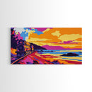 Golden Hills, Sunset Landscape, Autumn Nature, Living Room Wall Art, Vibrant Boho Decor, Framed Canvas Print, Modern Art