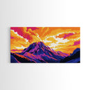 Serene Mountain, Lake Reflection, Autumn Colors, Framed Canvas Print, Modern Nature Art, Living Room Wall Decor, Sunset Painting