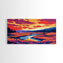 Speedboat Scene, Coastal Sunset, Vibrant Ocean Art, Colorful Seascape, Summer Getaway, Framed Canvas Print, Beach House Wall Art