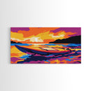 Ocean Waves, Sunset Seascape, Coastal Art, Nature Print, Framed Canvas Print, Beach House Wall Art, Nautical Decor, Vibrant Landscape