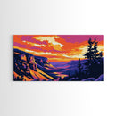 Mountain Valley, Sunset, Scenic Landscape, Framed Canvas Print, Wall Art, Rustic Home, Cabin Vibes, Nature Lovers, Fall Colors