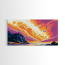 Sunset Cliffs, Ocean Wall Art, Vibrant Seascape, Framed Canvas Print, Coastal Home Decor, Beach House Art, Colorful Landscape