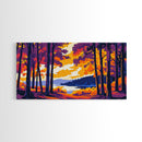 Golden Forest, Autumn Tree Art, Vibrant Nature Scene, Framed Canvas Print, Fall Wall Decor, Rustic Home Aesthetic, Woodland