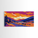 Mountain Sunset, Scenic Wall Art, Framed Canvas Print, Rustic Home Decor, Cabin Landscape Art, Nature Lover Gift, Boho Art