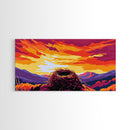 Bird Nest, Vibrant Sky Art, Nature Landscape, Sunset Glow, Warm Home Decor, Framed Canvas Print, Rustic Wall Art, Living Room Accent