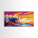 Ocean Wave, Vibrant Seascape, Surf Art, Coastal Home Decor, Bold Wave Print, Framed Canvas Print, Beach Wall Art, Nautical Decor
