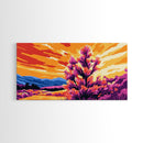 Golden Tree, Sunset Sky, Wild Nature, Framed Canvas Print, Rustic Wall Art, Boho Home Decor, Nature Landscape, Autumn Aesthetic