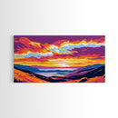 Sunset Valley, Rolling Hills, Canvas Print, Boho Wall Art, Living Room Decor, Nature Scene, Vibrant Earth Tones, Rustic Style