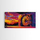 Vault Door, Industrial Art, Bold Metal Wall Art, Futuristic Scene, Unique Home Decor, Framed Canvas Print, Office Wall Art, Man Cave Decor