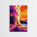 Fire in the Sky, Dramatic Sunset Painting, Wildfire Landscape, Bold Art Print, Canvas Print, Unique Office Decor, Nature Inspired Art