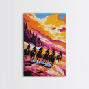 Cowboys Riding, Wild West, Western Adventure, Framed Canvas Print, Rustic Home Decor, Horse Riders, Southwest Wall Art, Cowboy Scene