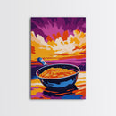 Skillet Meal, Western Cooking, Rustic Kitchen, Cowboy Decor, Farmhouse Aesthetic, Kitchen Wall Art, Bold Colors, Canvas Print, Warm Tones