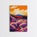 Sunset River, Nature Wall Art, Vibrant Landscape, Autumn Decor, Framed Canvas Print, Living Room Art, Bold Colors, Modern Art