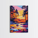 Autumn Forest, Golden Trees, Reflections On Water, Fall Landscape, Canvas Print, Cozy Home Decor, Warm Tones, Seasonal Wall Art
