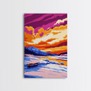 Snowy Lake, Cold Serenity, Vibrant Sky, Wilderness Escape, Canvas Print, Cozy Home Wall Art, Winter Cabin Decor, Nature Inspired