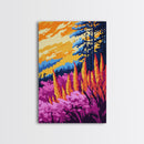 Autumn Bloom, Floral Nature Print, Vibrant Landscape Art, Framed Canvas Print, Boho Wall Decor, Bedroom Wall Art, Fall Inspired Art
