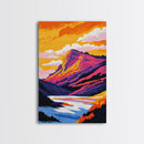 Purple Skies, Fiery Sunset, Rolling Hills, Canvas Print, Nature Wall Art, Vibrant Home Decor, Office Accent, Serene Landscape