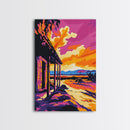 Cabin Sunset, Rustic Scene, Canvas Print, Cozy Wall Art, Fall Aesthetic, Modern Country Decor, Boho Home Art, Gift Idea, Living Room Art