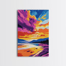 Lake Reflection, Sunset Glow, Canvas Print, Scenic Wall Art, Boho Landscape, Modern Nature Art, Bedroom Art, Gift Idea, Large Artwork