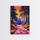 Forest Path, Autumn Glow, Framed Canvas Print, Nature Wall Art, Boho Landscape, Modern Rustic Decor, Large Artwork, Bedroom Art, Gift Idea