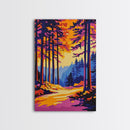 Forest, Golden Path, Autumn Trees, Canvas Print, Fall Landscape Art, Rustic Home Decor, Living Room Wall Art, Vibrant Nature Painting