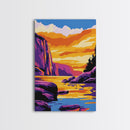 Sunset Lake, Vibrant Wall Art, Framed Canvas Print, Modern Landscape Art, Home Decor, Living Room Art, Nature Print, Fall Wall Art