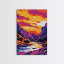 Canyon River, Southwest Landscape, Framed Canvas Print, Rustic Home Decor, Warm Earth Tones, Living Room Wall Art, Fall Nature Print